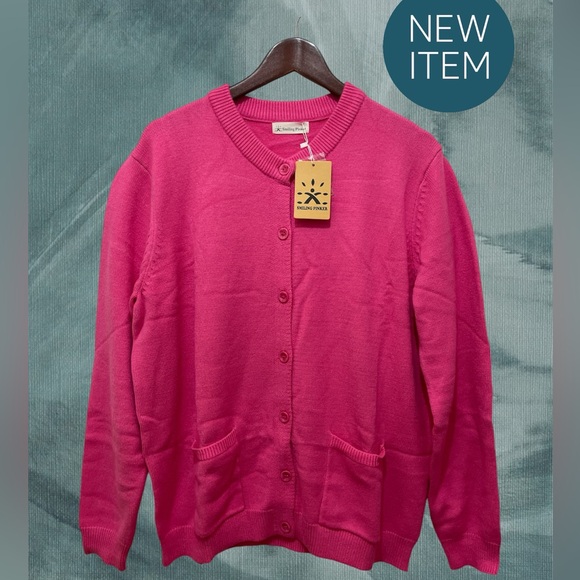 NEW SMILING PINKER Women's Cardigan Sweater Button Down Chunky KnitwearXXXL PINK - Picture 5 of 16